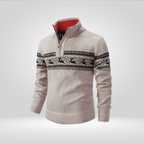 Pull Homme avec Demi-Zip – Pull Décontracté en Mélange de Coton