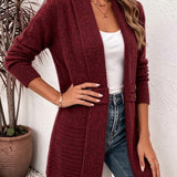 Marlowe | Cardigan en tricot côtelé bordeaux avec bouton