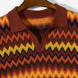 Pull Rétro avec Motif Zigzag