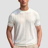 T-shirt Rayé O-Cou Classique Heavy Oude Geld