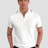 Polo Classique avec Zip et Détails Contrastés
