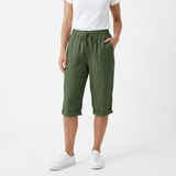 Short en Coton et Lin avec Taille Élastique et Poches pour Femmes