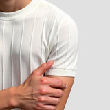 T-shirt Rayé O-Cou Classique Heavy Oude Geld