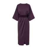 Robe longue femme à manches chauve-souris et taille marquée silhouette fluide