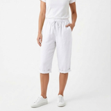 Short en Coton et Lin avec Taille Élastique et Poches pour Femmes