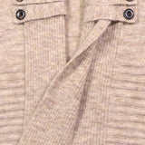 Harlow | Cardigan en tricot côtelé couleur avoine avec patte à boutons