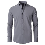 Benjamin | Chemise d'affaires classique ajustée à manches longues extensible