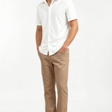 Chemise en Lin Classique à Manches Courtes
