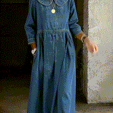 Clara | Robe en Denim avec Col Peter Pan