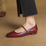 Verity | Chaussure plate Mary Jane à bout carré