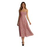 Robe Longue de Soirée à Bretelles Spaghetti en Jacquard pour Femme