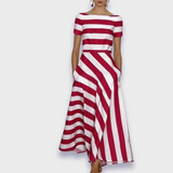 Lúcia - Robe maxi à rayures faite à la main