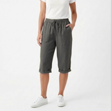 Short en Coton et Lin avec Taille Élastique et Poches pour Femmes