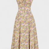 Carolina - Robe Florale avec Corsage Ajusté