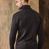 Pull Col Roulé Côtelé pour Hommes – Pull Classique au Style Intemporel