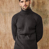 Pull Col Roulé Côtelé pour Hommes – Pull Classique au Style Intemporel
