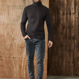 Pull Col Roulé Côtelé pour Hommes – Pull Classique au Style Intemporel