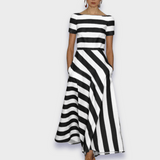 Lúcia - Robe maxi à rayures faite à la main