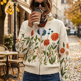 Wrenna | Cardigan zippé Champ de Fleurs Sauvages
