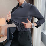 Benjamin | Chemise d'affaires classique ajustée à manches longues extensible