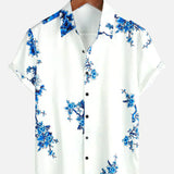 Jackson | Chemise d'Été à Manches Courtes Imprimée de Fleurs Blanches