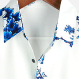 Jackson | Chemise d'Été à Manches Courtes Imprimée de Fleurs Blanches