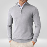 Pull Homme à Col Zippé Quart – Pullover Sport Slim Fit avec Col Montant