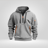 Heren Half Zip Hoodie – Sweat à Capuche Urbain Confortable avec Poches