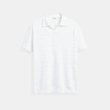 Polo en tricot blanc avec motif texturé