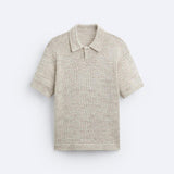 Polo en tricot décontracté au look vintage