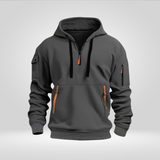 Heren Half Zip Hoodie – Sweat à Capuche Urbain Confortable avec Poches