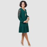 Lona | Robe Midi avec Manches en Dentelle