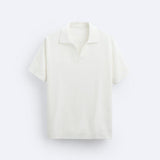 Polo en tricot classique en blanc