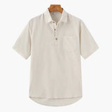 Thiago | Chemise Polo d'Été pour Hommes en Lin avec Poche Poitrine