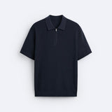 Polo en tricot élégant avec zip