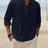 Asher | Chemise de plage légère avec col montant & élégance décontractée