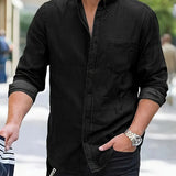 Daniel | Chemise en Jean à Manches Longues Décontractée au Look Classique
