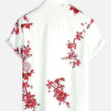 Jackson | Chemise d'Été à Manches Courtes Imprimée de Fleurs Blanches