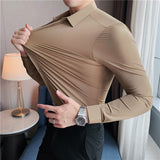Benjamin | Chemise d'affaires classique ajustée à manches longues extensible