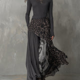 Martina | Robe longue à motif léopard