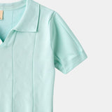 Polo Retro-Strik en Vert Menthe
