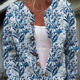 Cardigan Toile Bleue Fleurie Margot