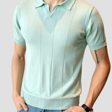Polo Retro-Strik en Vert Menthe