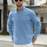Asher | Chemise de plage légère avec col montant & élégance décontractée