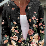 Cardigan Noir Fleuri Monique
