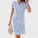 Martina - Robe chemise à rayures élégante