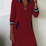 Sophie | Robe Polo Zippée Manches Longues