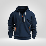 Heren Half Zip Hoodie – Sweat à Capuche Urbain Confortable avec Poches