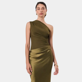 Aleida | Robe Maxi en Satin à Une Épaule