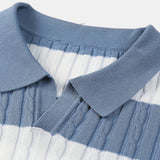 Polo pour hommes à rayures avec manches courtes – Sportif & Élégant